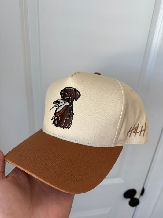 Brown/Cream Duck Dog Hat